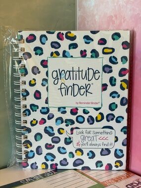 Gratitude Finder Spiral Notebook - Multicolor Leopard Print